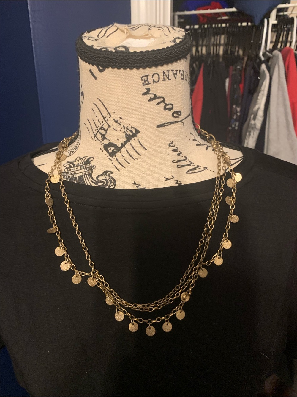 Lucky Brand Gold Layered Coin Necklace